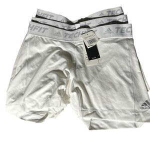 Adidas Women's White Athletic Shorts Set of 3 Size L NWT